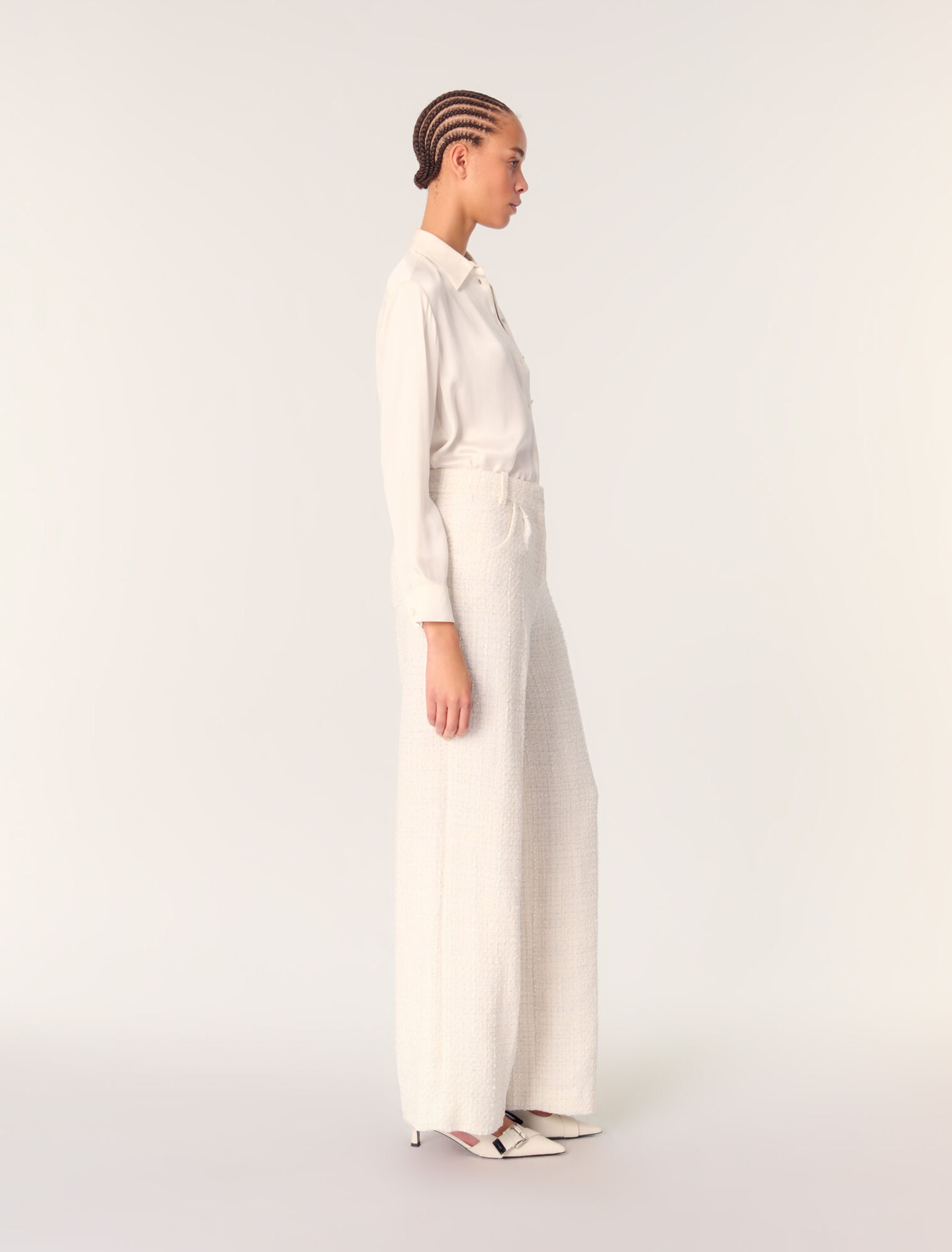 White silk blouse