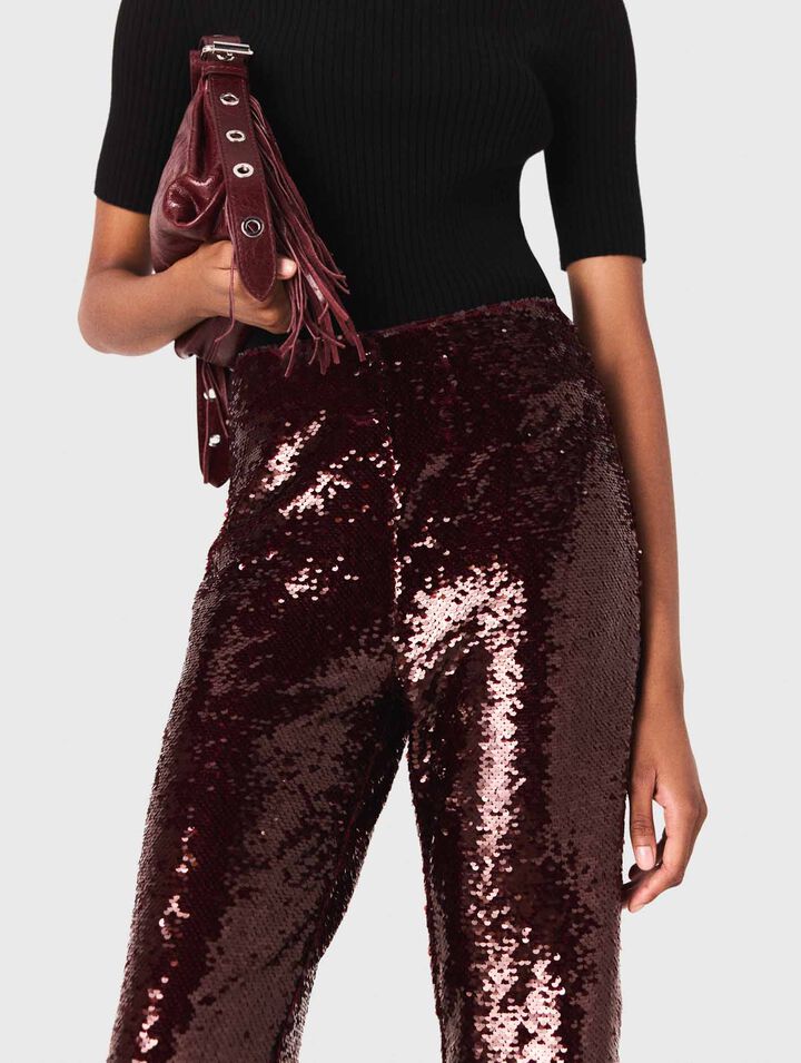 Sequin-embroidered trousers