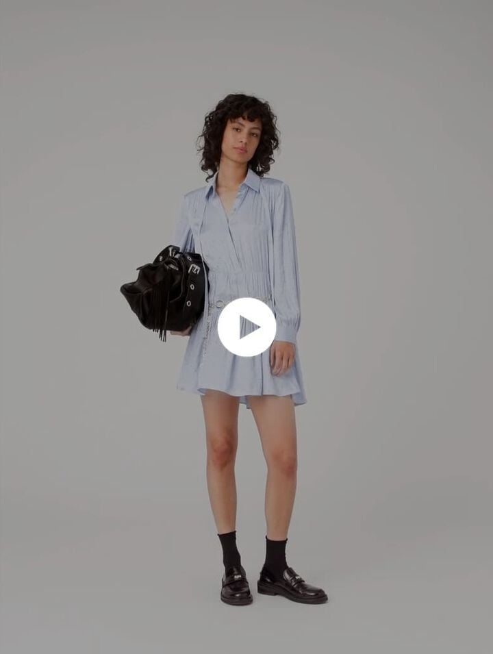 Studded flowing shirt dress