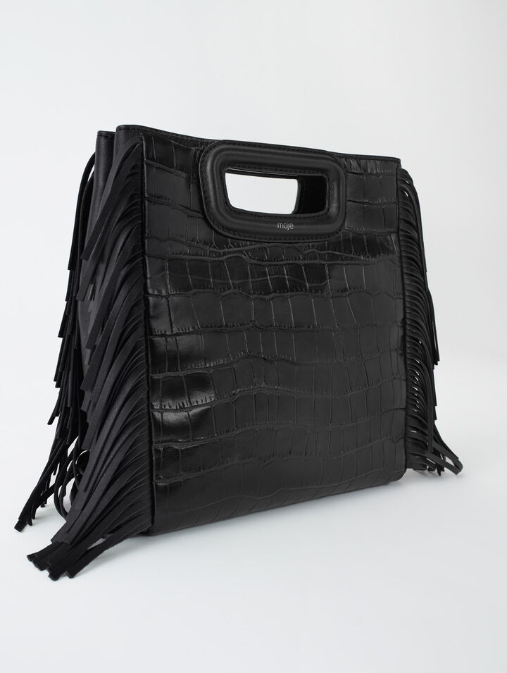 M bag in crocodile-effect leather